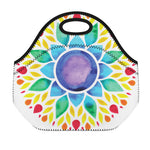 Reiki Chakra Flower Print Neoprene Lunch Bag
