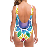 Reiki Chakra Flower Print One Piece Swimsuit