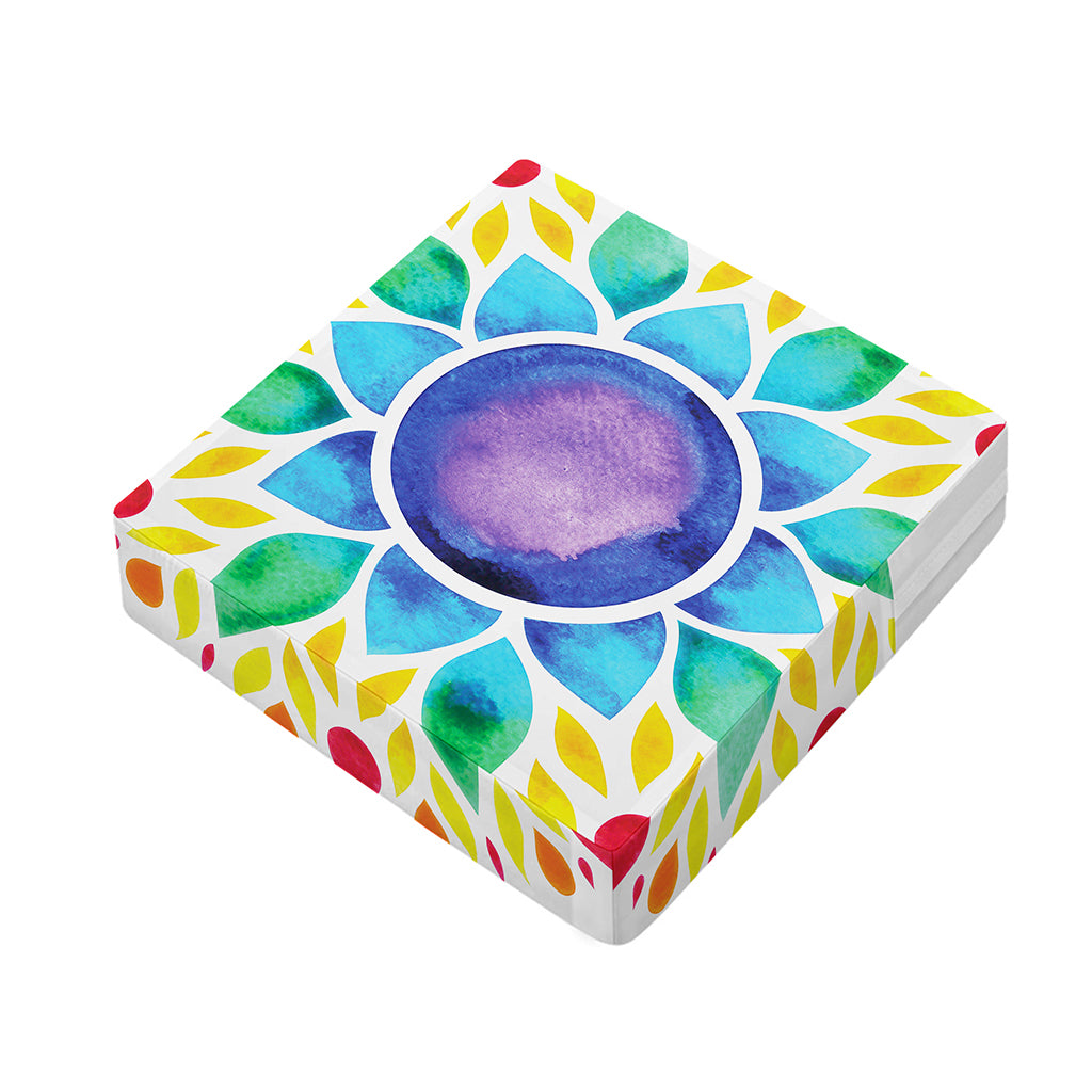 Reiki Chakra Flower Print Outdoor Seat Cushion Cover