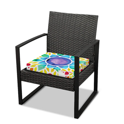 Reiki Chakra Flower Print Outdoor Seat Cushion Cover