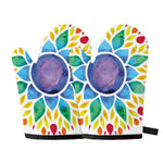 Reiki Chakra Flower Print Oven Mitts