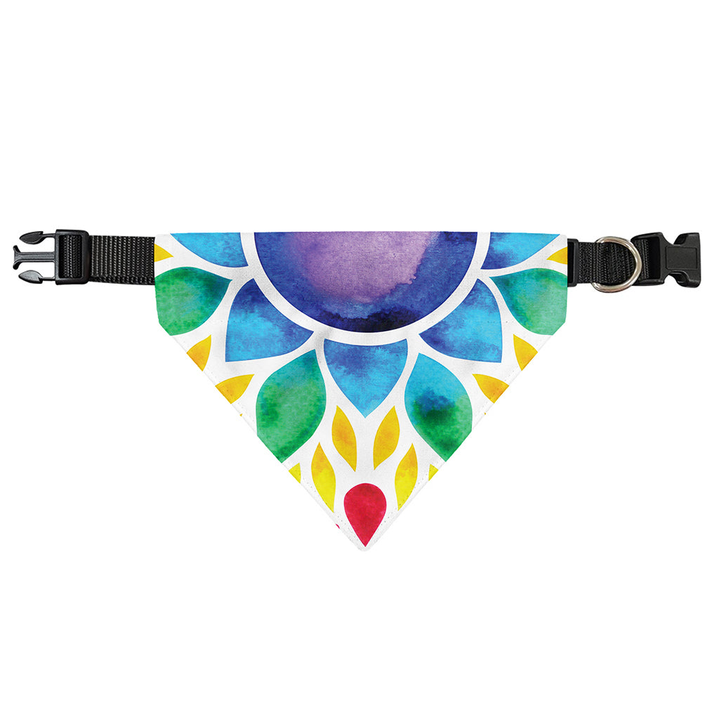 Reiki Chakra Flower Print Over The Collar Dog Bandana