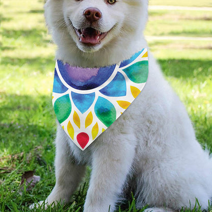 Reiki Chakra Flower Print Over The Collar Dog Bandana