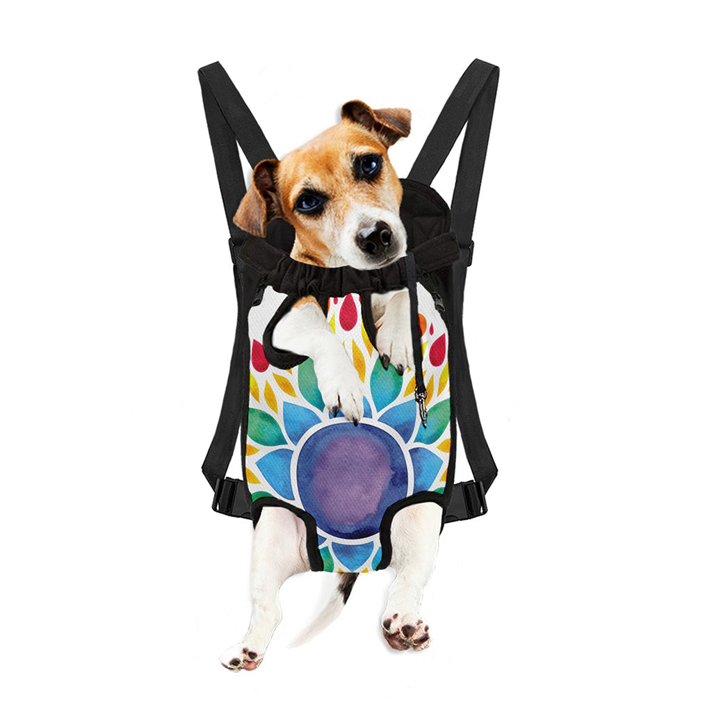 Reiki Chakra Flower Print Pet Carrier Backpack