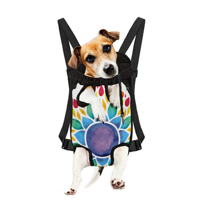 Reiki Chakra Flower Print Pet Carrier Backpack
