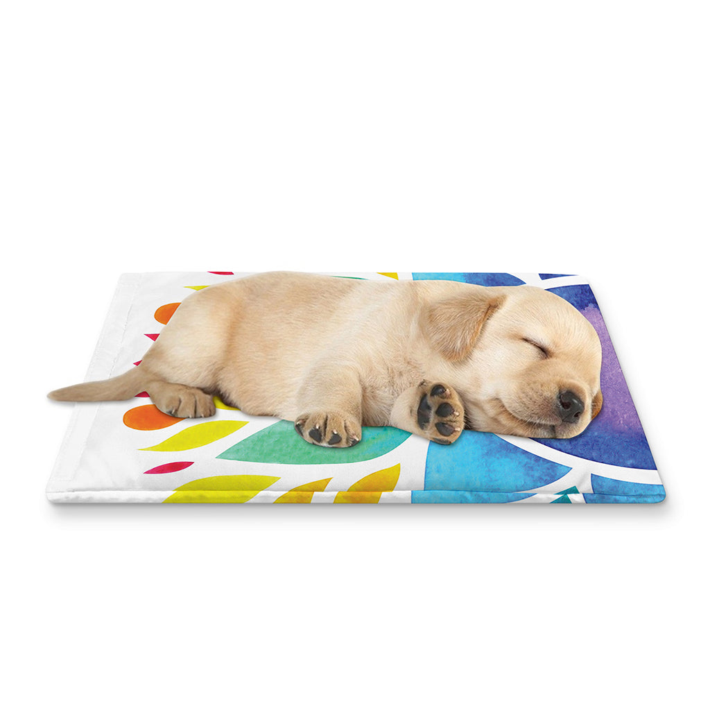Reiki Chakra Flower Print Pet Cooling Mat Cover