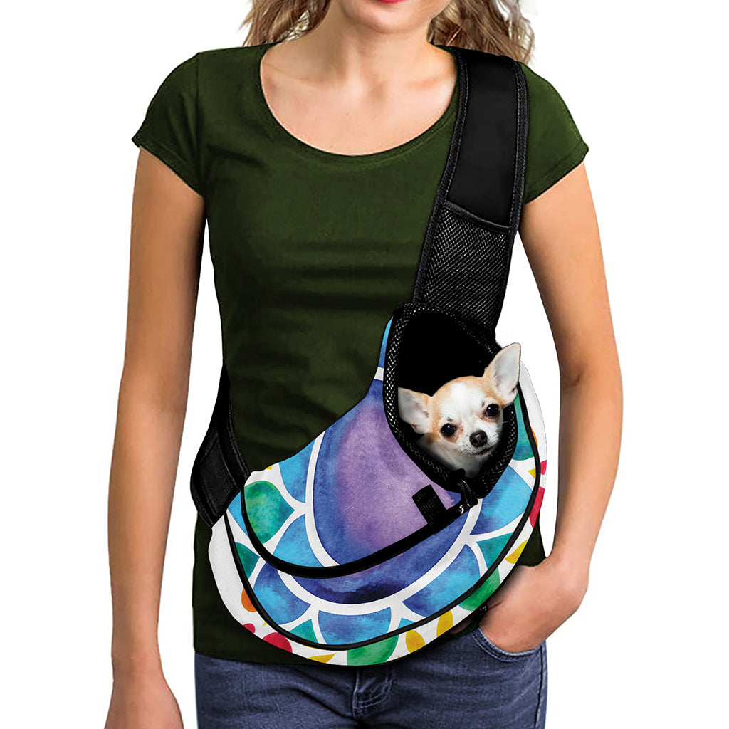 Reiki Chakra Flower Print Pet Sling Carrier
