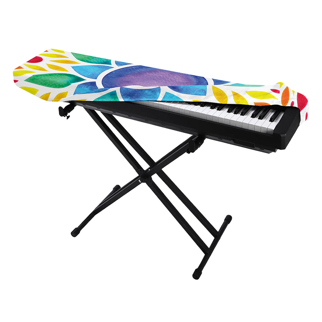 Reiki Chakra Flower Print Piano Keyboard Cover