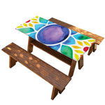 Reiki Chakra Flower Print Picnic Table Cover