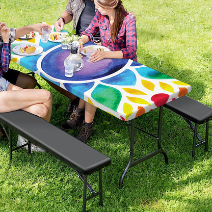 Reiki Chakra Flower Print Picnic Table Cover
