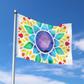Reiki Chakra Flower Print Polyester Flag