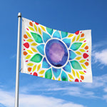 Reiki Chakra Flower Print Polyester Flag