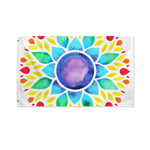 Reiki Chakra Flower Print Polyester Flag