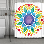 Reiki Chakra Flower Print Polyester Shower Curtain