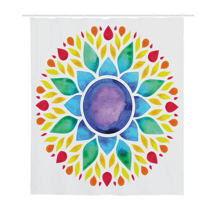 Reiki Chakra Flower Print Polyester Shower Curtain