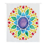 Reiki Chakra Flower Print Polyester Shower Curtain