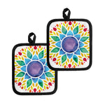 Reiki Chakra Flower Print Pot Holders