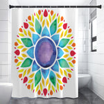 Reiki Chakra Flower Print Premium Shower Curtain
