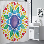 Reiki Chakra Flower Print Premium Shower Curtain