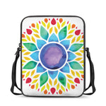 Reiki Chakra Flower Print Rectangular Crossbody Bag