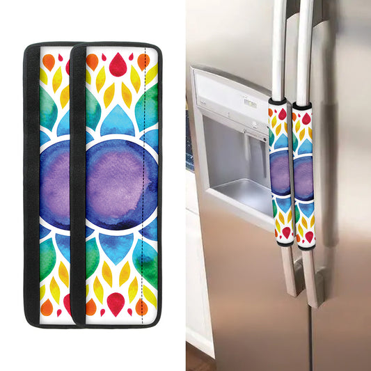 Reiki Chakra Flower Print Refrigerator Handle Covers