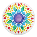 Reiki Chakra Flower Print Round Blanket