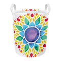 Reiki Chakra Flower Print Round Laundry Basket
