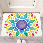 Reiki Chakra Flower Print Rubber Doormat