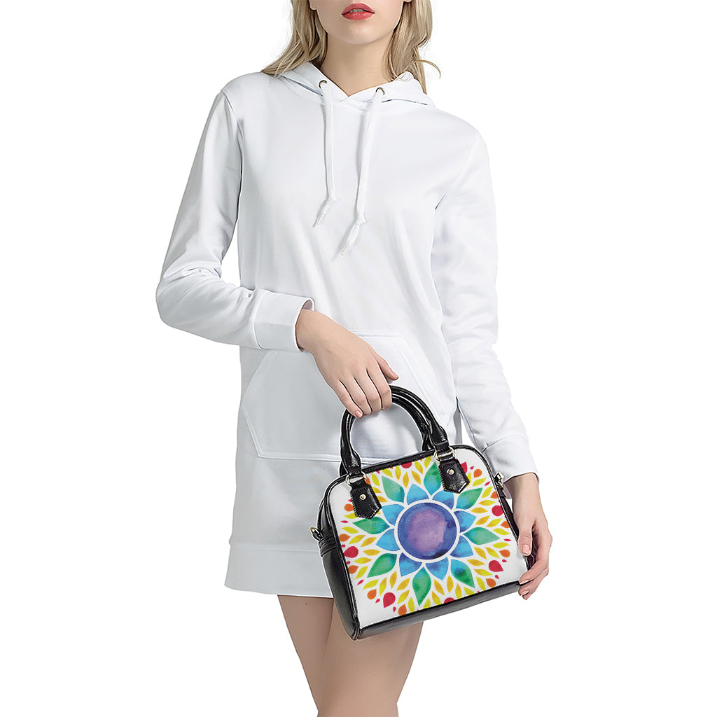 Reiki Chakra Flower Print Shoulder Handbag