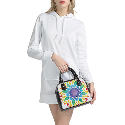 Reiki Chakra Flower Print Shoulder Handbag