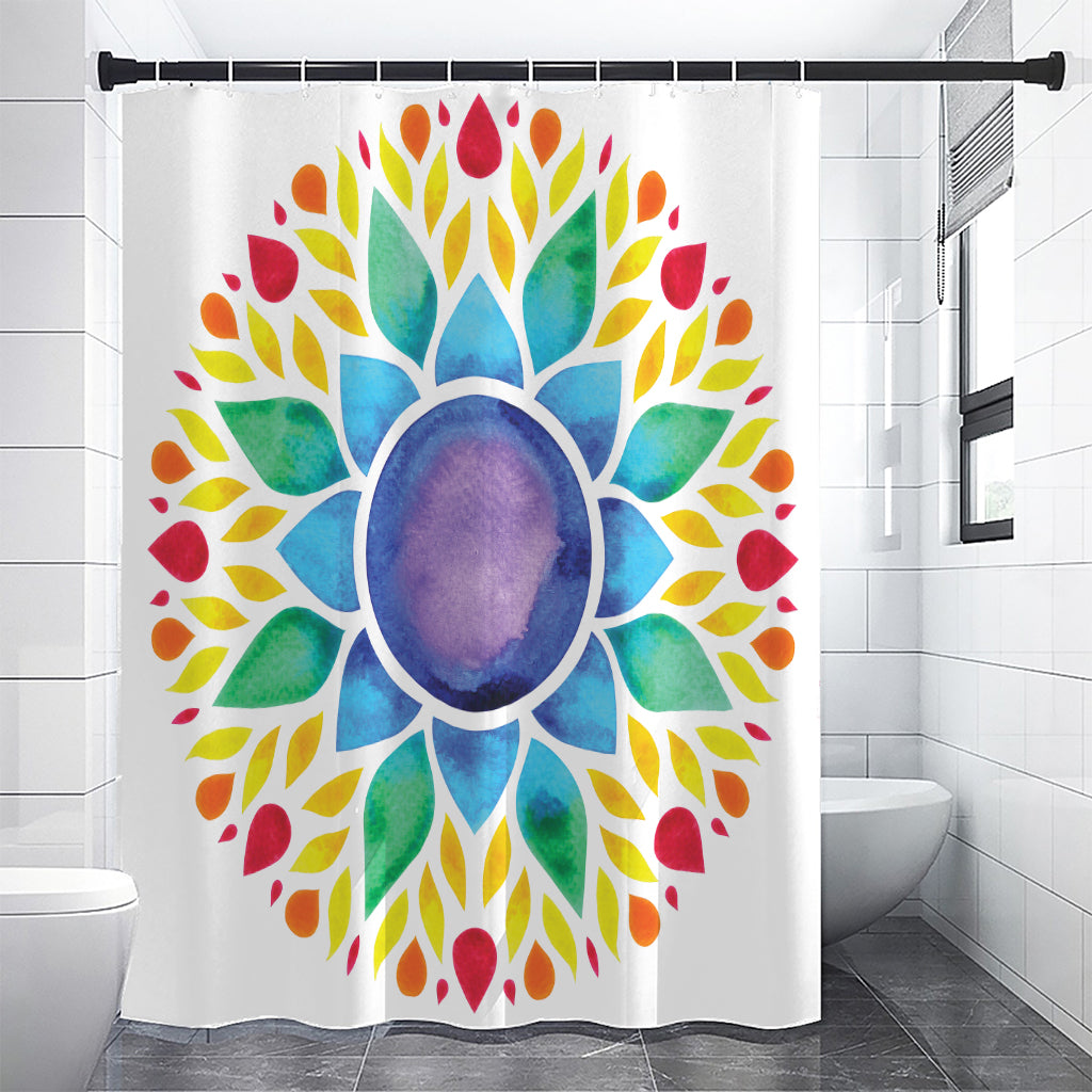 Reiki Chakra Flower Print Shower Curtain