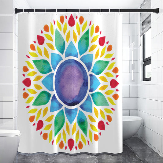Reiki Chakra Flower Print Shower Curtain