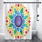 Reiki Chakra Flower Print Shower Curtain