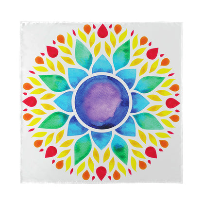 Reiki Chakra Flower Print Silk Bandana