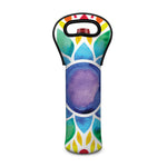 Reiki Chakra Flower Print Single Neoprene Wine Tote