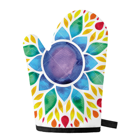Reiki Chakra Flower Print Single Oven Mitt