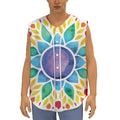 Reiki Chakra Flower Print Sleeveless Baseball Jersey
