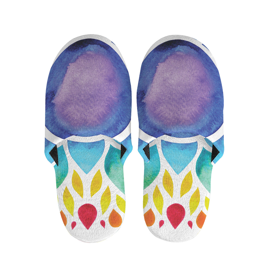 Reiki Chakra Flower Print Slippers
