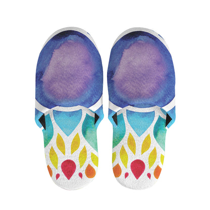 Reiki Chakra Flower Print Slippers