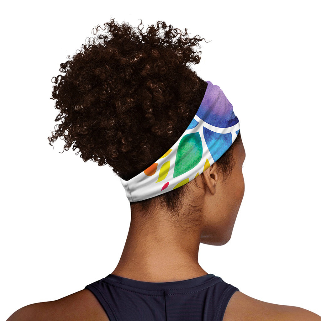 Reiki Chakra Flower Print Sports Headband