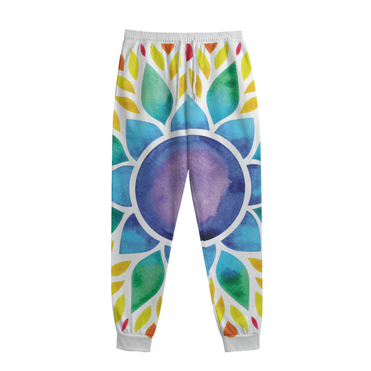 Reiki Chakra Flower Print Sweatpants