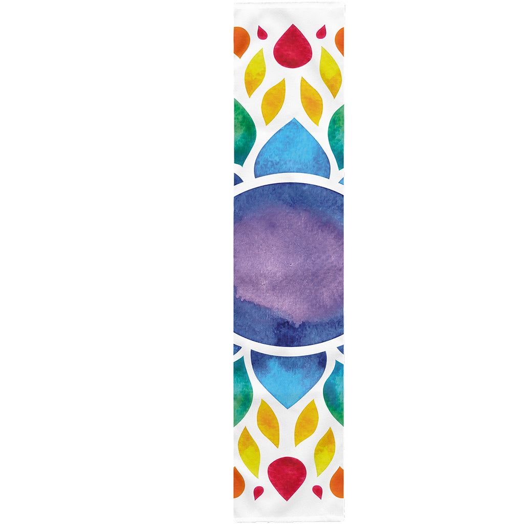 Reiki Chakra Flower Print Table Runner