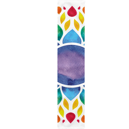 Reiki Chakra Flower Print Table Runner