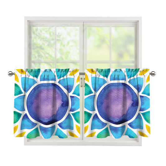 Reiki Chakra Flower Print Tier Curtains