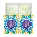 Reiki Chakra Flower Print Tier Curtains
