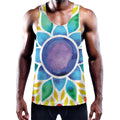 Reiki Chakra Flower Print Men's Workout Tank Top