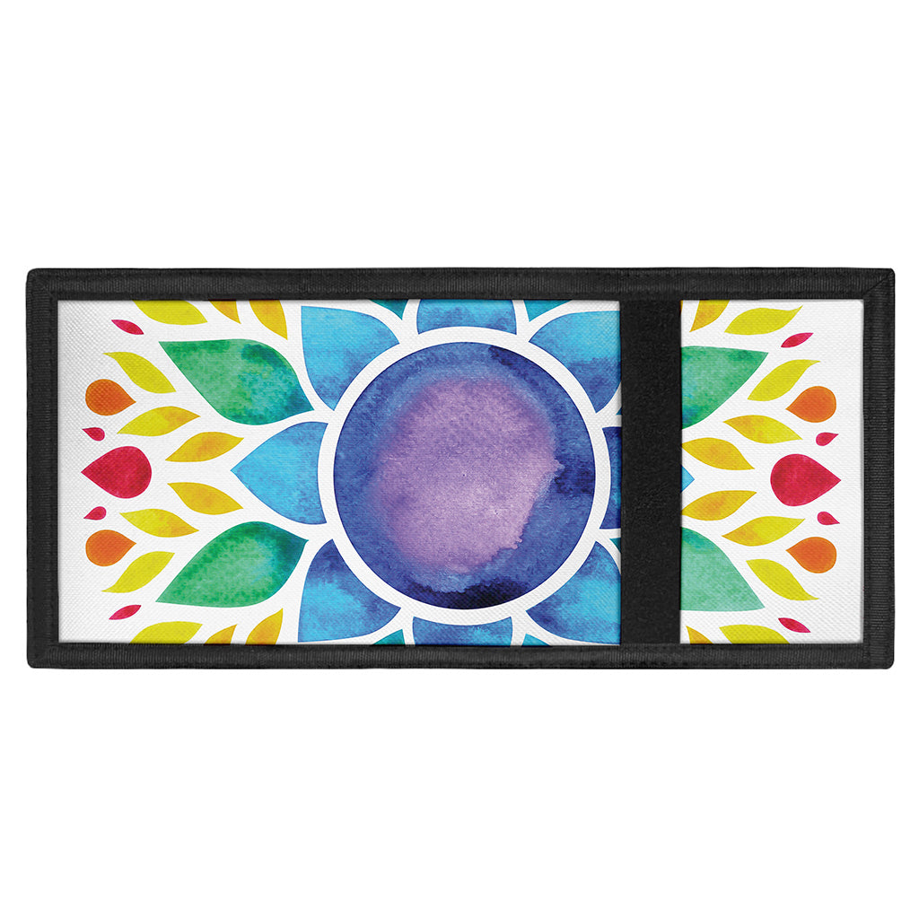 Reiki Chakra Flower Print Trifold Wallet