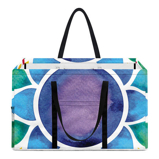 Reiki Chakra Flower Print Utility Tote Bag