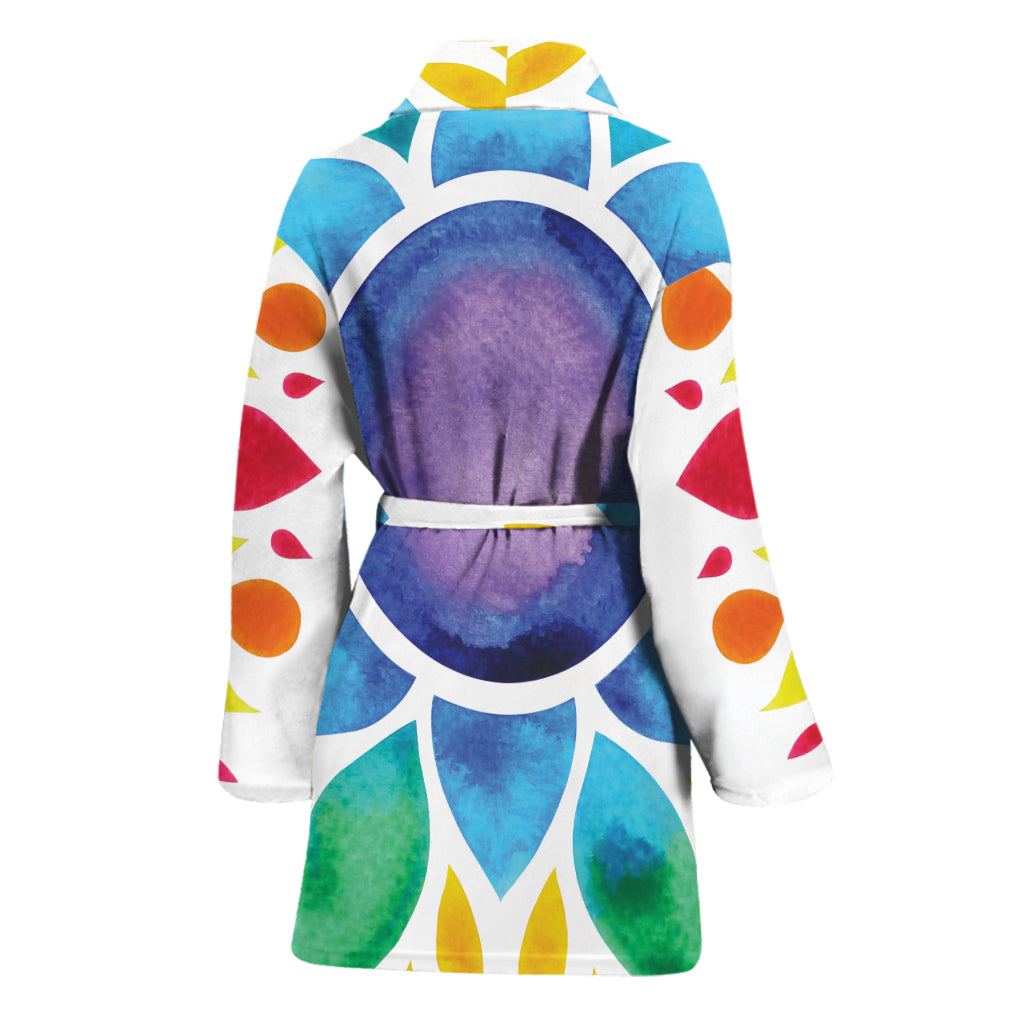 Reiki Chakra Flower Print Women's Bathrobe