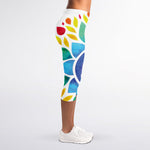 Reiki Chakra Flower Print Women's Capri Leggings